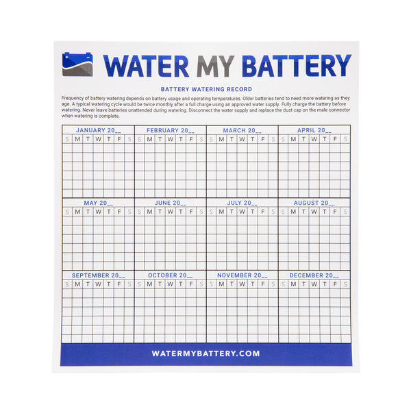 Water My Battery Calendar